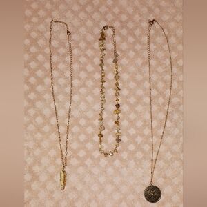 Buckle Gold and Cream Necklace Trio